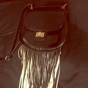Fringe cross body wallet bag